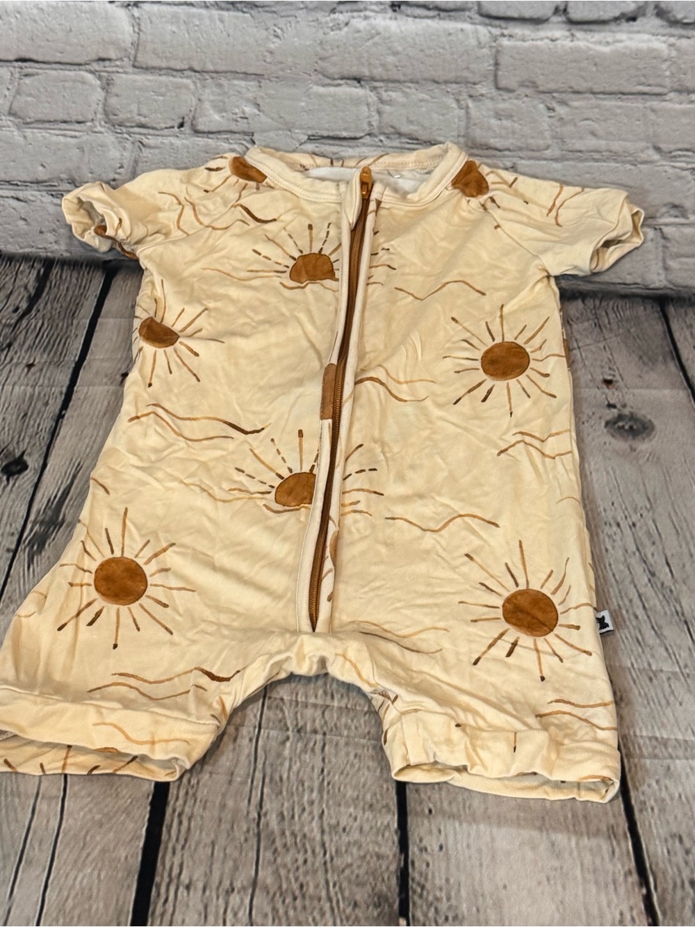 Kiki + Lulu Sun Pattern Bamboo Shortie Romper